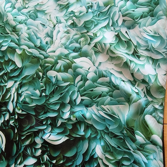 Ted Baker Draped Black Dress w/ Green Leaves - Picture 8 of 10